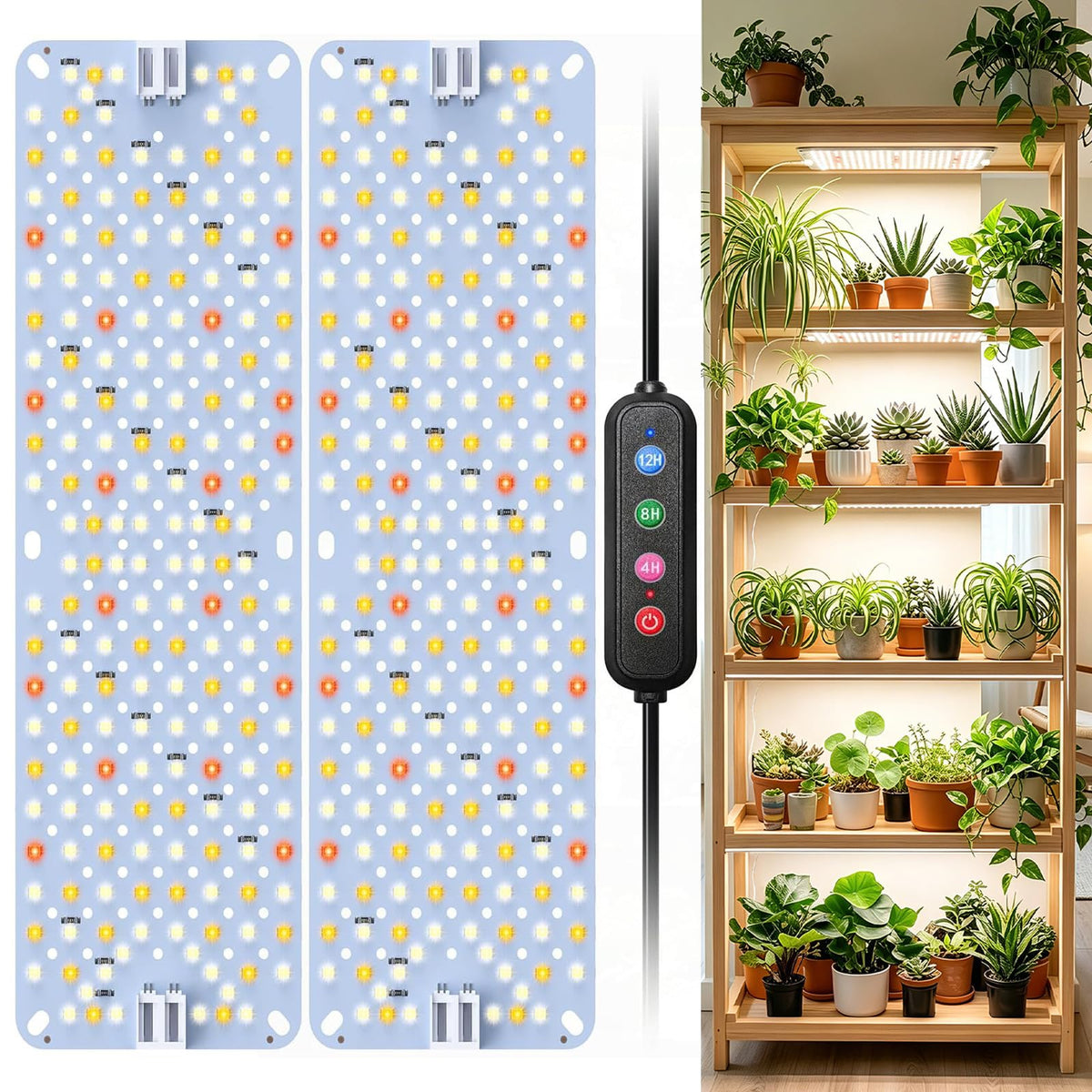 SDOVUERC full-spectrum panel with daisy-chain setup for scalable indoor gardens.