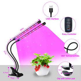 SDOVUERC grow light showing three color modes for plants