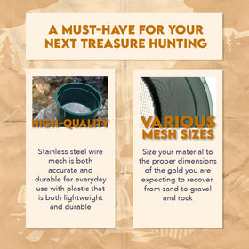 SE green stackable classifier in use with paydirt for field prospecting