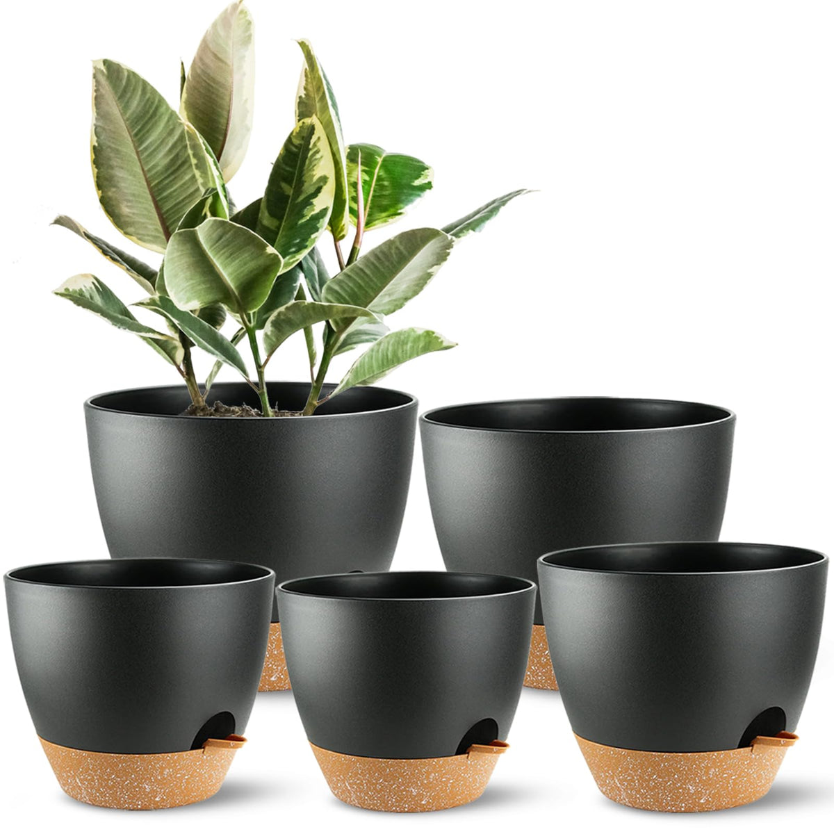 SE SUN-E self-watering pot with drainage hole, outdoor-ready and stylish.