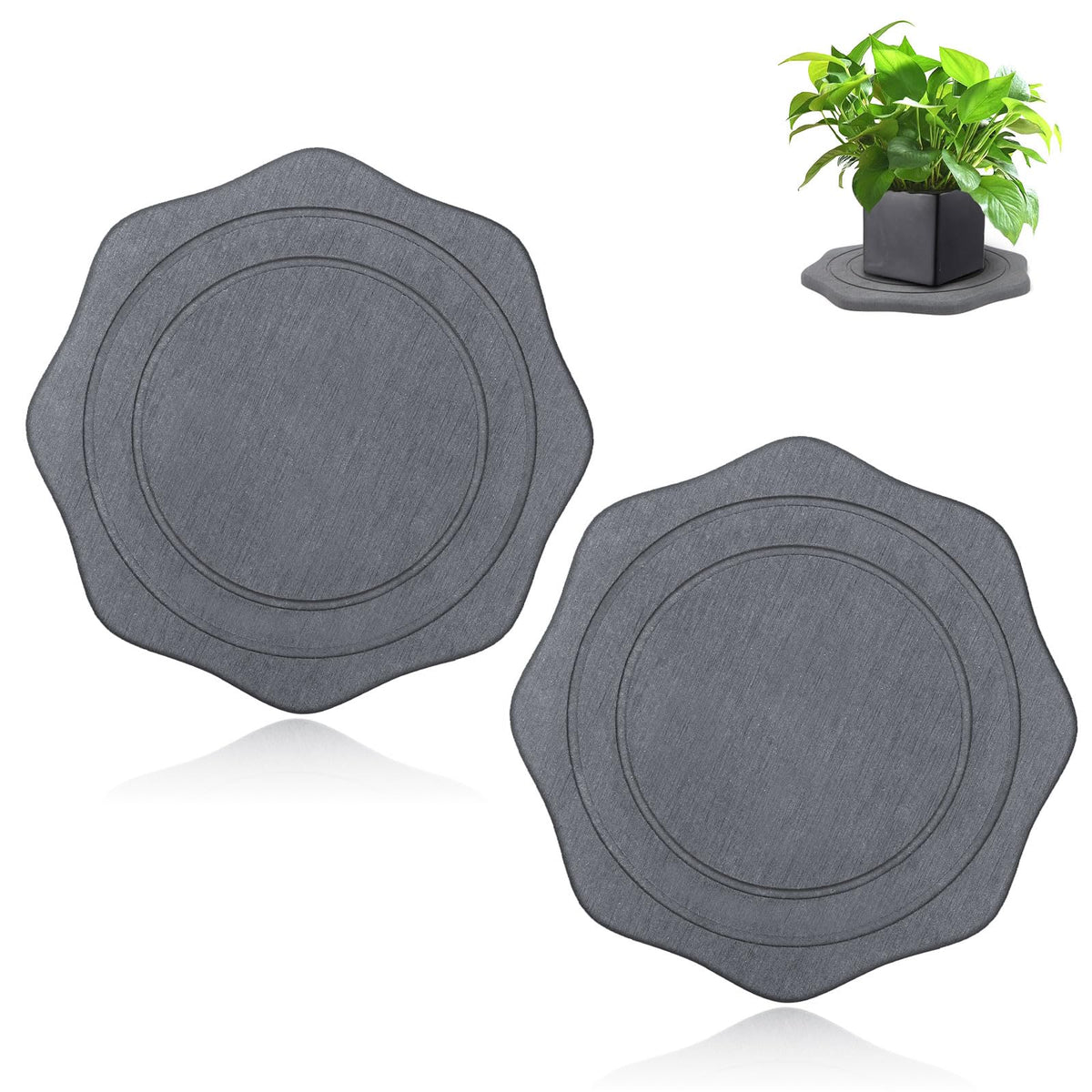 Seaflash plant saucer 8inch no-holes prevents overflow on surfaces