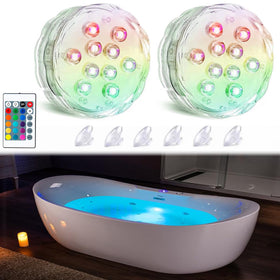 Seagenck bath tub lights kit front view showing spa ambiance and easy setup