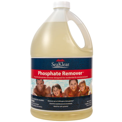 SeaKlear SKZ-U-G bottle front highlighting fast phosphate removal for cleaner pool water