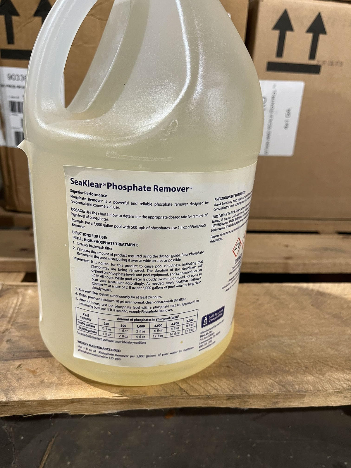 SeaKlear SKZ-U-G bottle pour action demonstrates precise weekly dosing