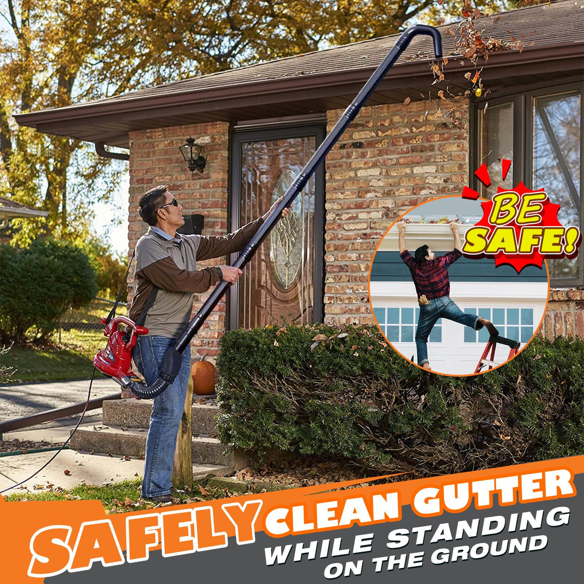 Sealegend gutter tube nozzle 6-89-inch extends reach to high gutters.