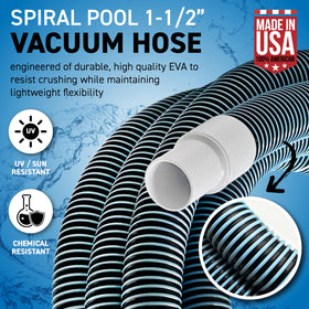 Kink-free spiral design of Sealproof hose reduces tangling