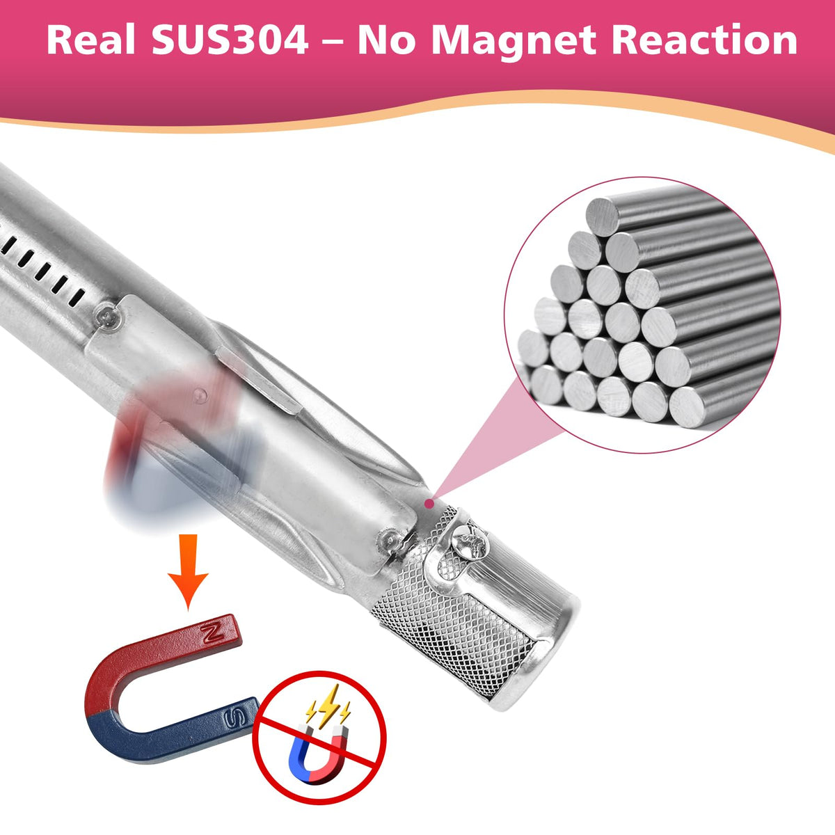 304 stainless steel burners provide lasting grilling performance