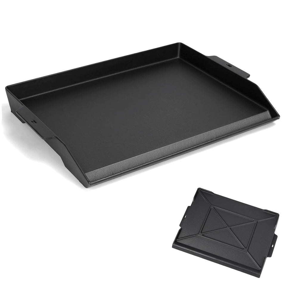 SearCook cast iron griddle 23x16 front view for versatile grill and stove compatibility