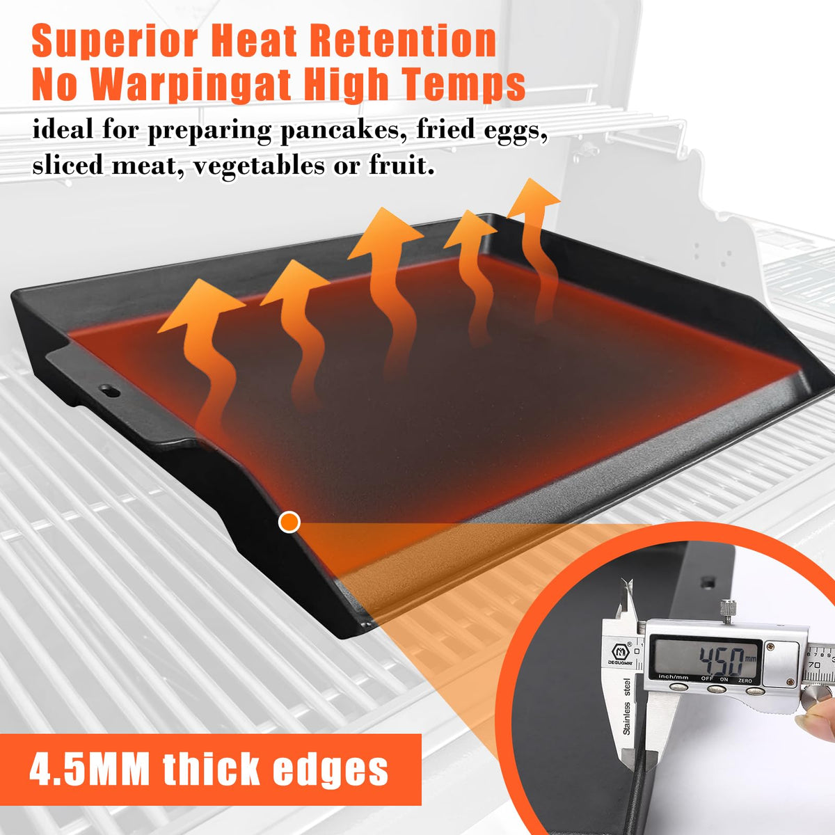 SearCook cast iron griddle easy cleanup with minimal oil