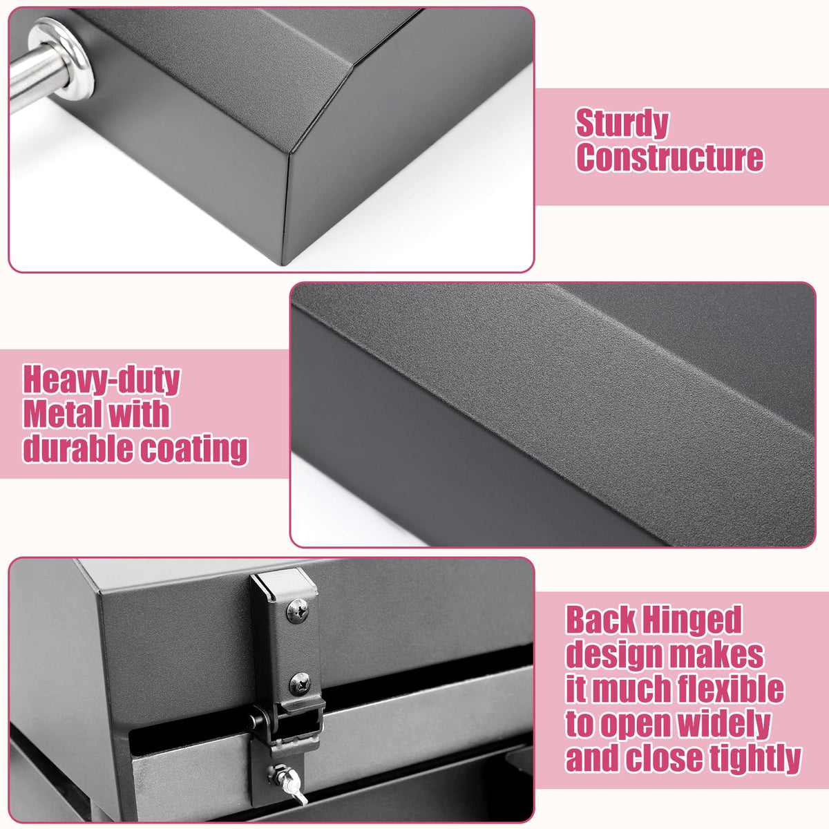 Ergonomic cool-to-touch handle provides safe lid control during cooking sessions