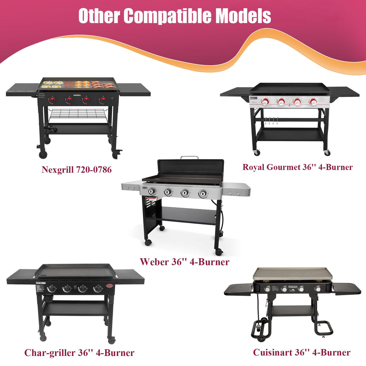 Durable steel construction with a high-temperature coating preserves a neat appearance over time