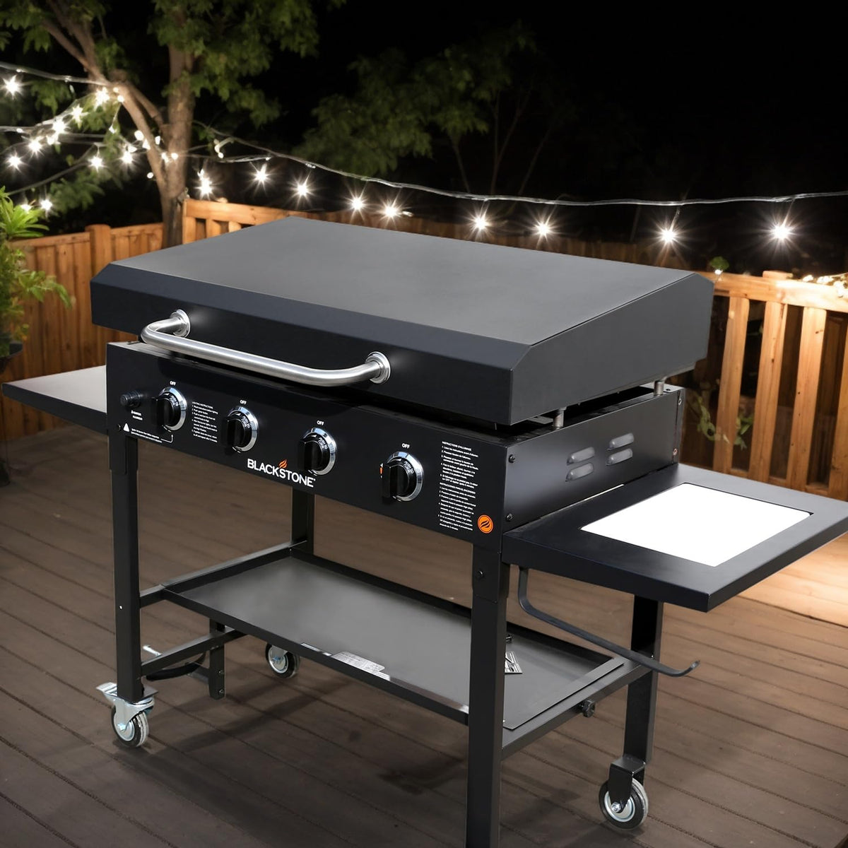 Heavy-duty steel lid construction designed for outdoor grilling durability