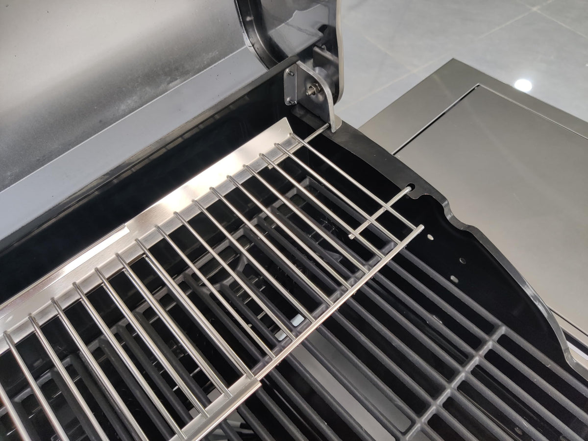SearCook warming rack for Cuisinart grills expands available cooking area.
