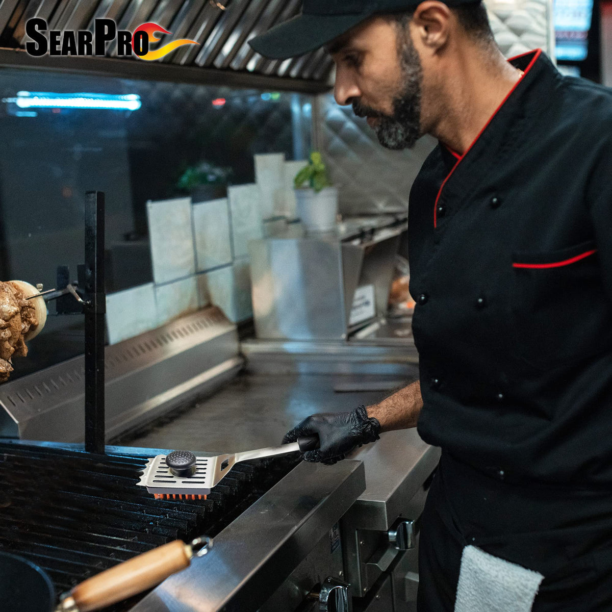 SearPro cast-iron-friendly design works with cast iron grills and griddles