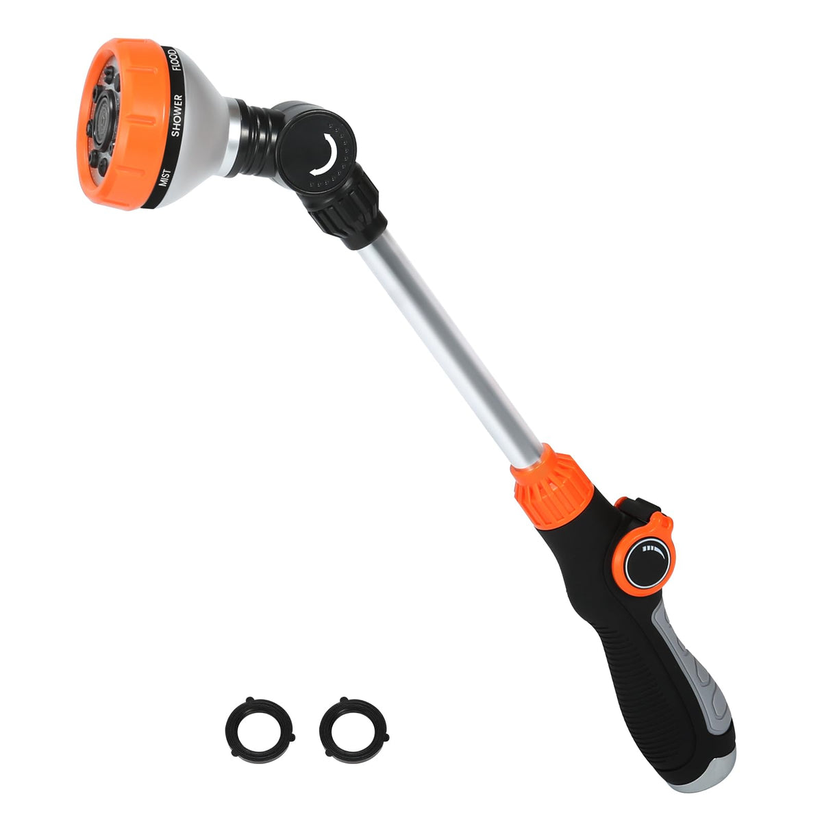 Seatern watering wand extended 17.5-inch reach for overhead plants.