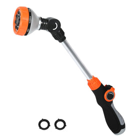 Seatern watering wand extended 17.5-inch reach for overhead plants.