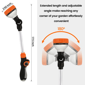 Seatern watering wand with 180-degree pivot head for precise watering.