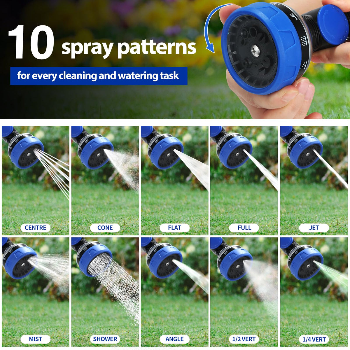 Seatern compatible with standard 3/4-inch GHT hoses for easy use.