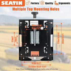 SEATIN low-profile suspension on a lawn mower enhances stability while mowing