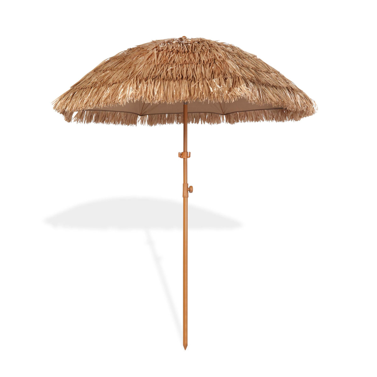 Seazul 6.5ft hula tiki umbrella shading a patio with tropical vibe