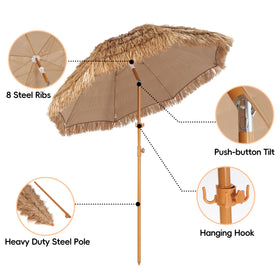 Detachable hanging hook on Seazul umbrella for hats and towels