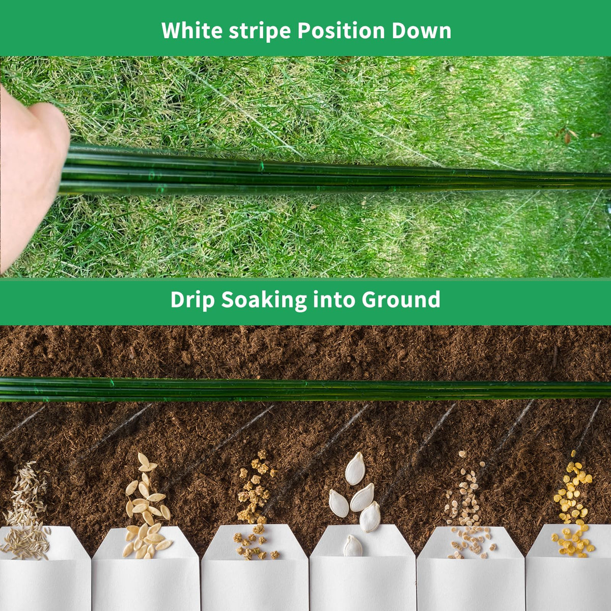 Secbulk 12in steel stakes keep the hose flat and tangle-free during use.
