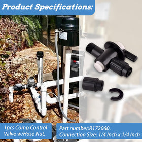 SeDeplacer R172060 valve with hose nut secures connections
