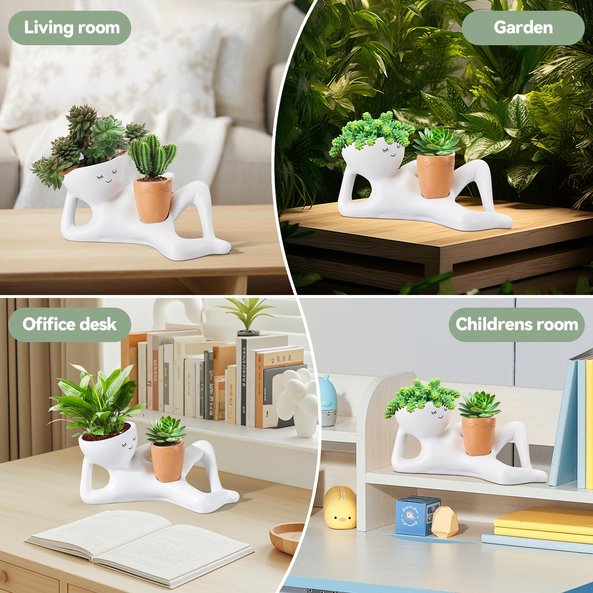Sederikun double flower pot with drainage helps prevent overwatering for small plants.