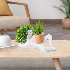 Sederikun lazy-figure planter humor adds personality to desks and shelves.