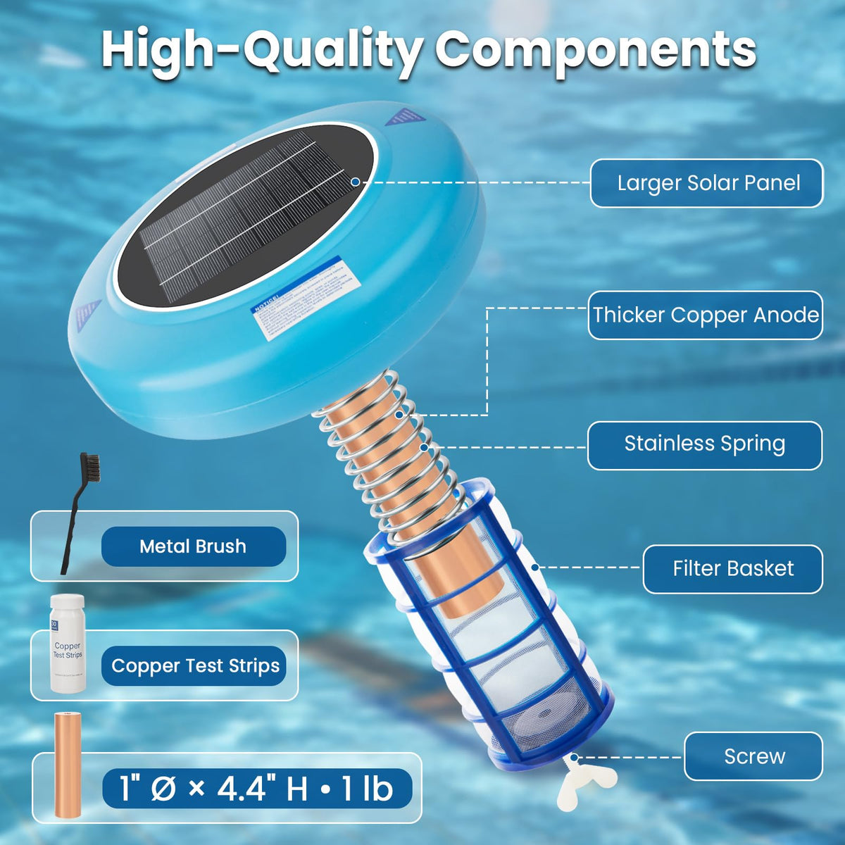 SEEBEEBUS suitable for pools up to 45,000 gallons in various pool types.