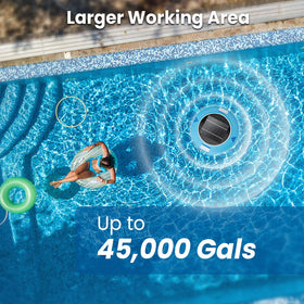 SEEBEEBUS solar-powered operation eliminates need for wiring in pool care.