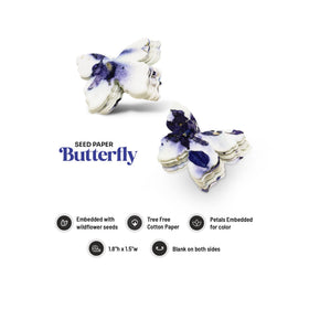 Seed Bloom butterfly seed paper packaging showcasing a complete gift set.