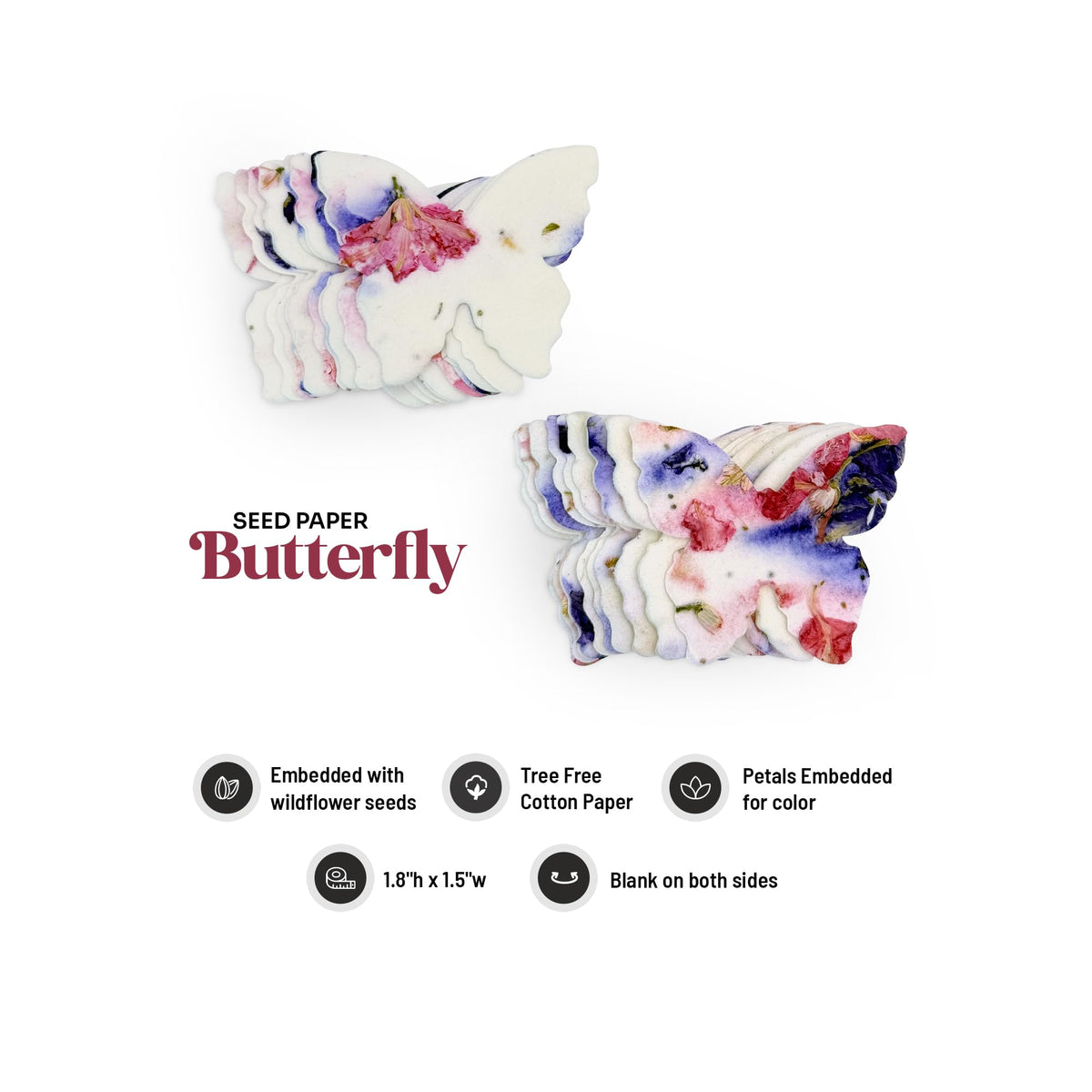Seed Bloom pink purple butterfly seed paper perfect for classroom projects and notes