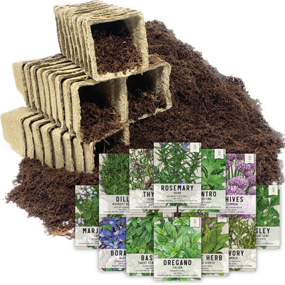 Seed Needs culinary herb seed packets collection with illustrated variety for easy planning.