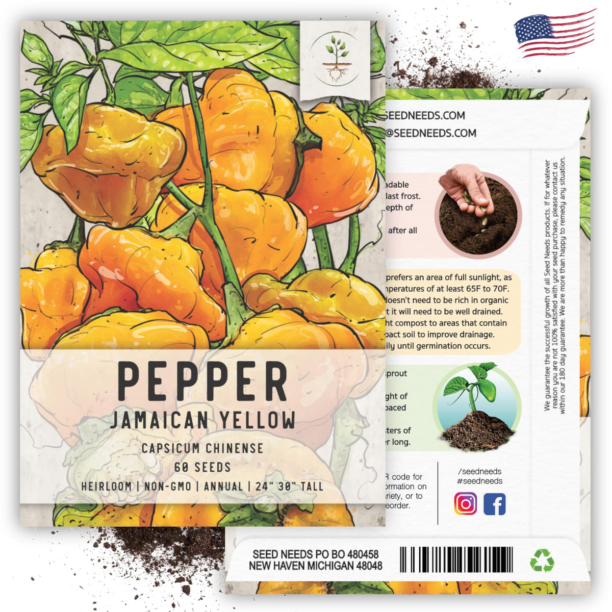 Seed Needs full-sun garden setup supports warm-weather pepper growth.