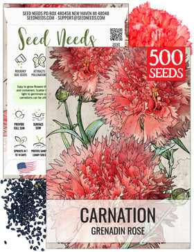 Seed Needs Grenadin Rose Carnation seeds pack for open-pollinated garden blooms.