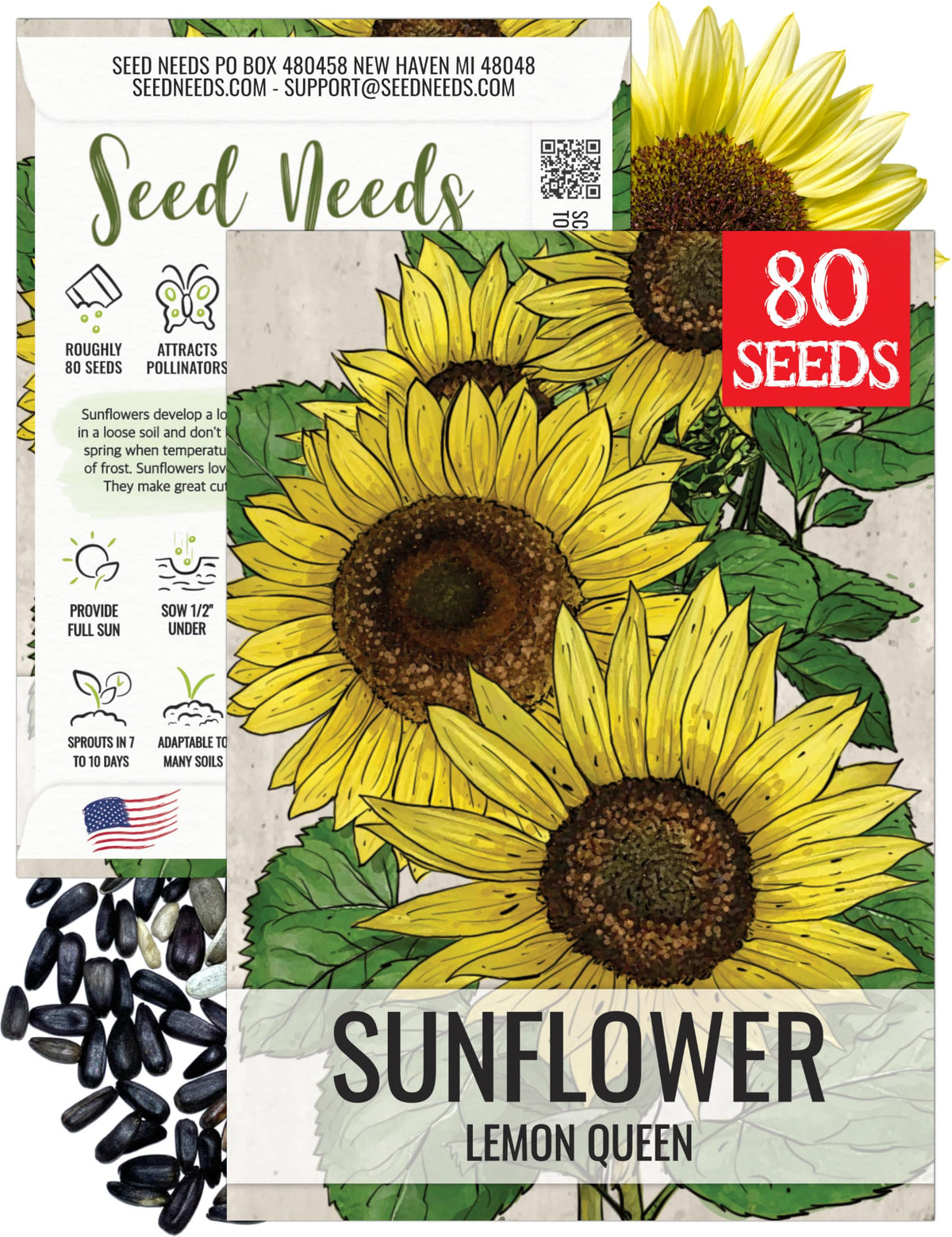 Seed Needs Lemon Queen seed-packet-art reveals sowing tips for confident planting.