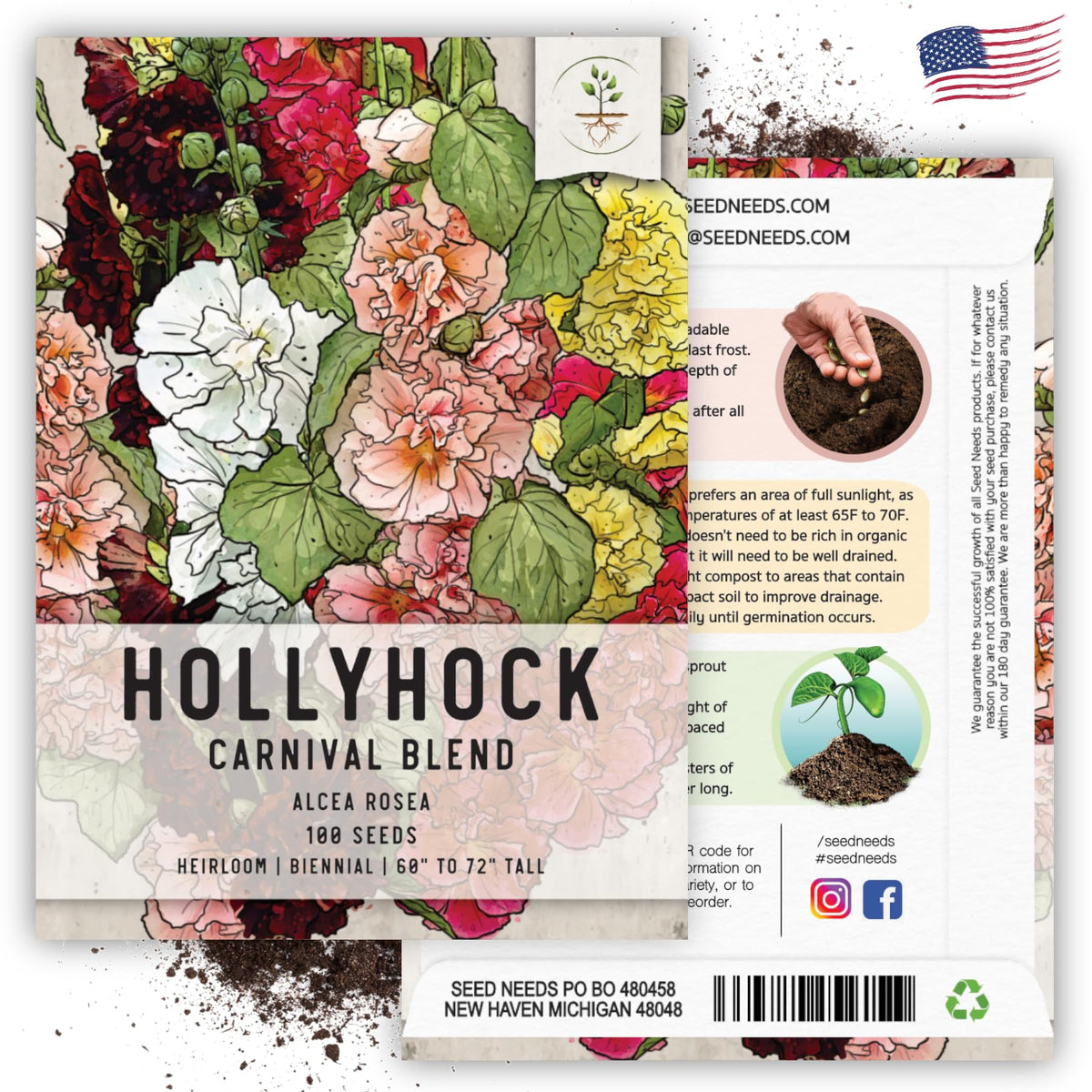 Seed Needs seeds in moisture resistant packaging for freshness.