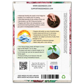 Seed Needs Papaver rhoeas seeds, easy direct sow for effortless spring color.