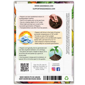 Seed Needs Rainbow Bell Pepper Seeds germination-ready image for indoor starts