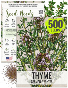 Seed Needs thyme seeds packet ready for easy planting in a kitchen garden.