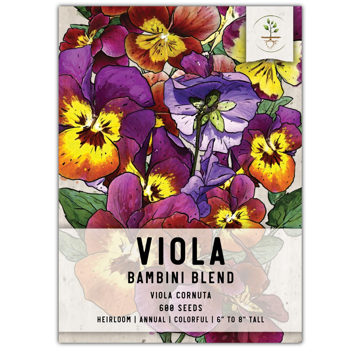 Seed Needs Viola seeds packaging with sowing details for easy starting.