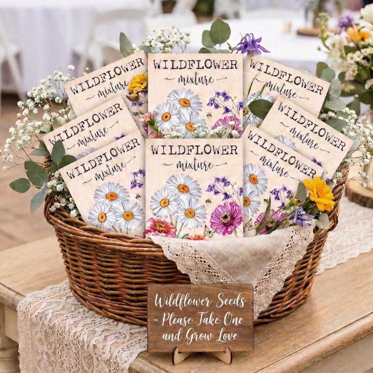 Seed Needs Wildflower Packet back showing sowing instructions, easy to grow and share.