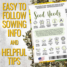 Seed Needs Yellow Zinnia dahlia-like-petals form a lush bouquet focal point.