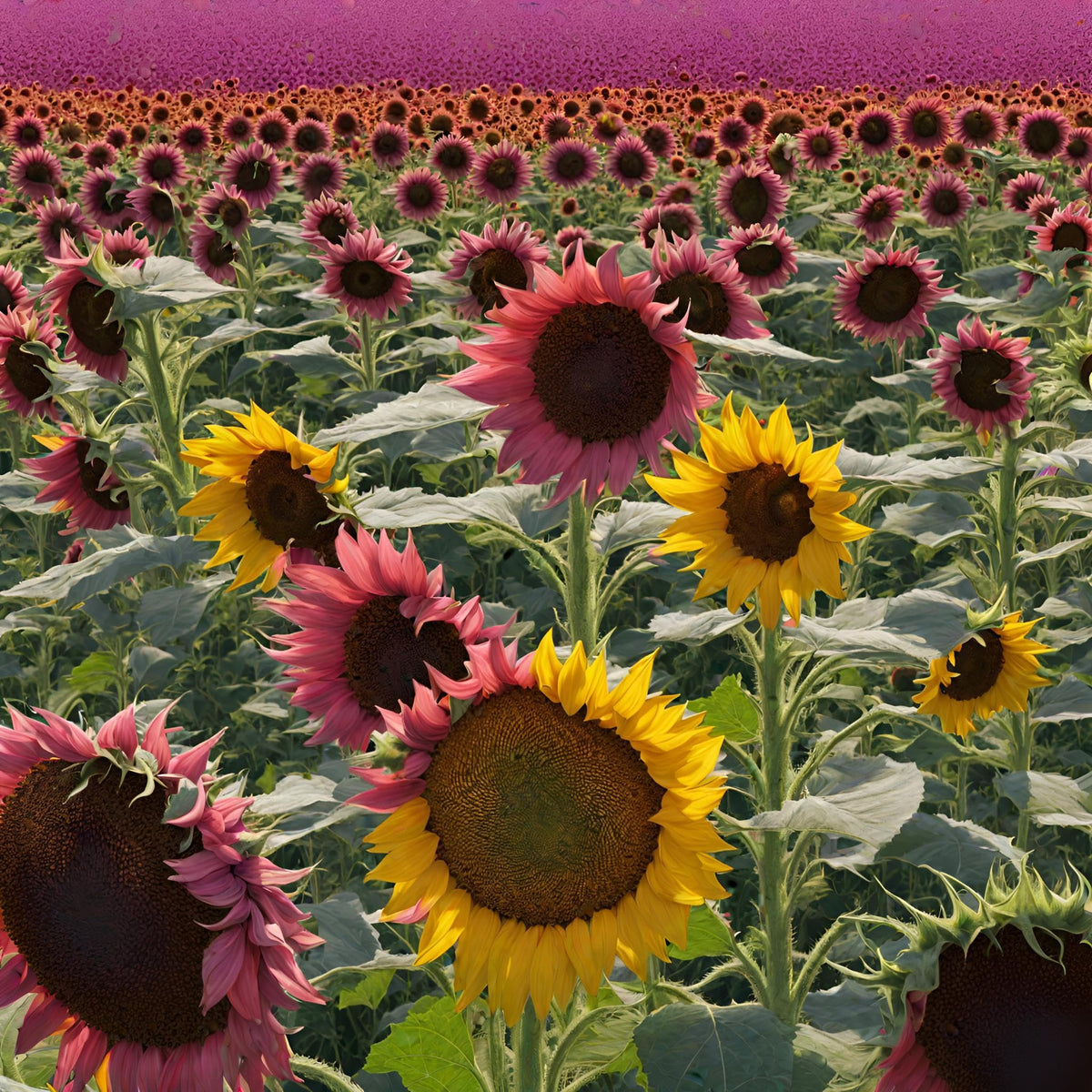 Seeds Of Strength container-grown dwarf variegated sunflowers show space-saving color for small balconies