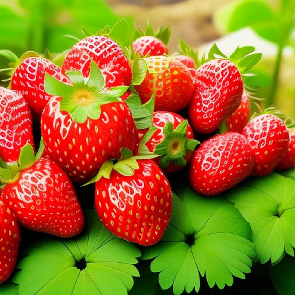 Seeds Of Strength strawberry flowers and fruit indicate productive growth for fresh berries