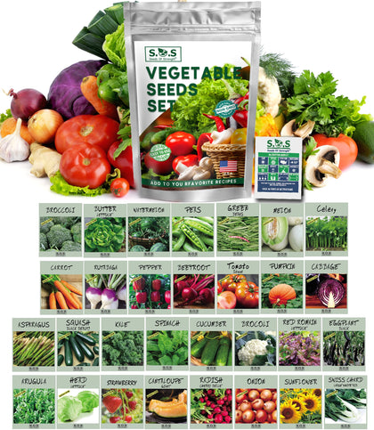 Seeds Of Strength vegetable seed pack featuring 33 heirloom varieties for a diverse garden