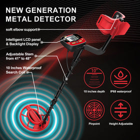 Seefine metal detector showing five modes on a clear display