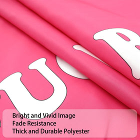Seekamit flag close-up shows reinforced edges and durable polyester material.