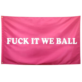 Seekamit pink flag front view for dorm room decor and meme vibes.